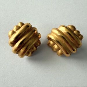 Vintage 90s Liz Claiborne Gold Textured Earrings